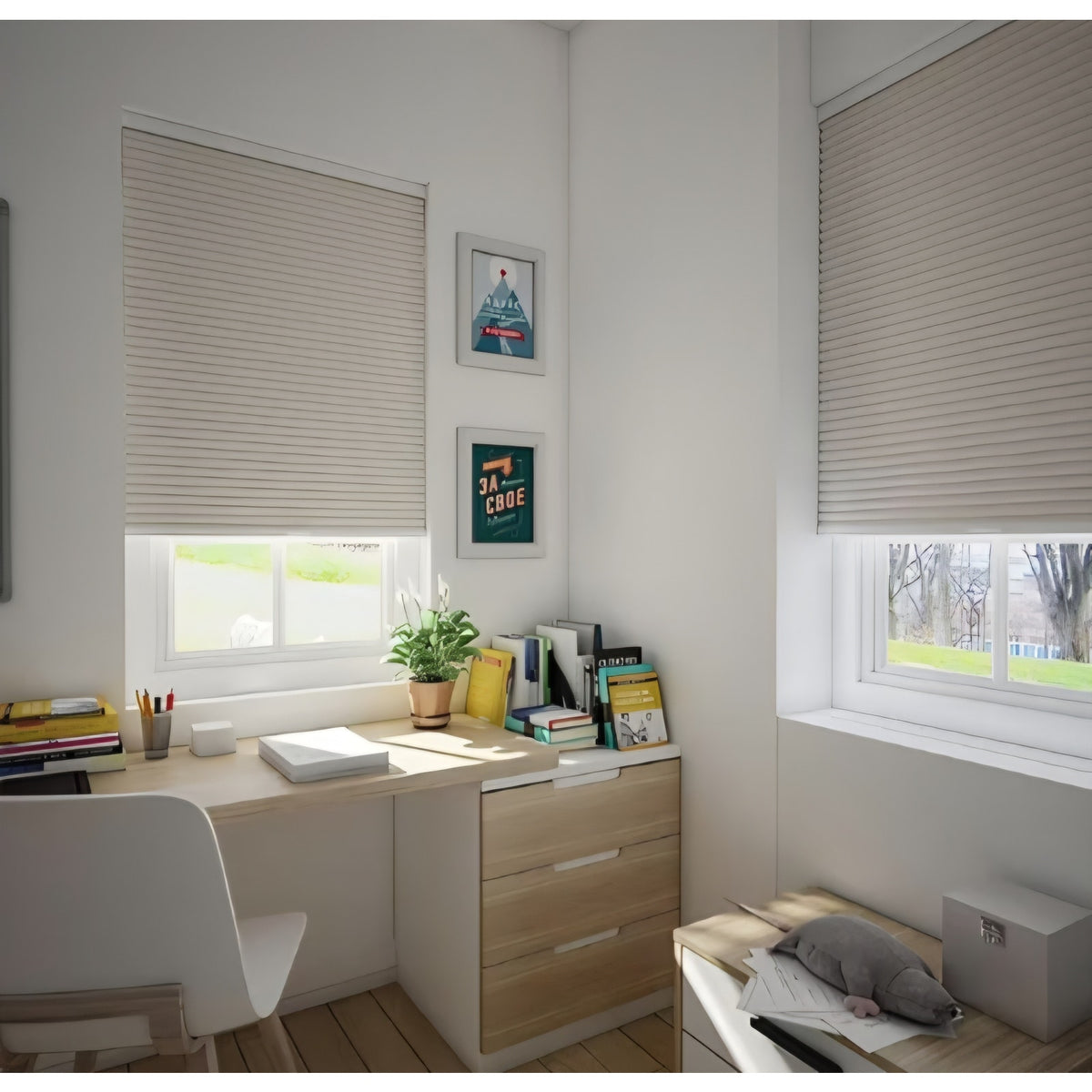 Cordless Honeycomb Blinds Cellular Shades Blackout for Bedroom 31" Wx72 H