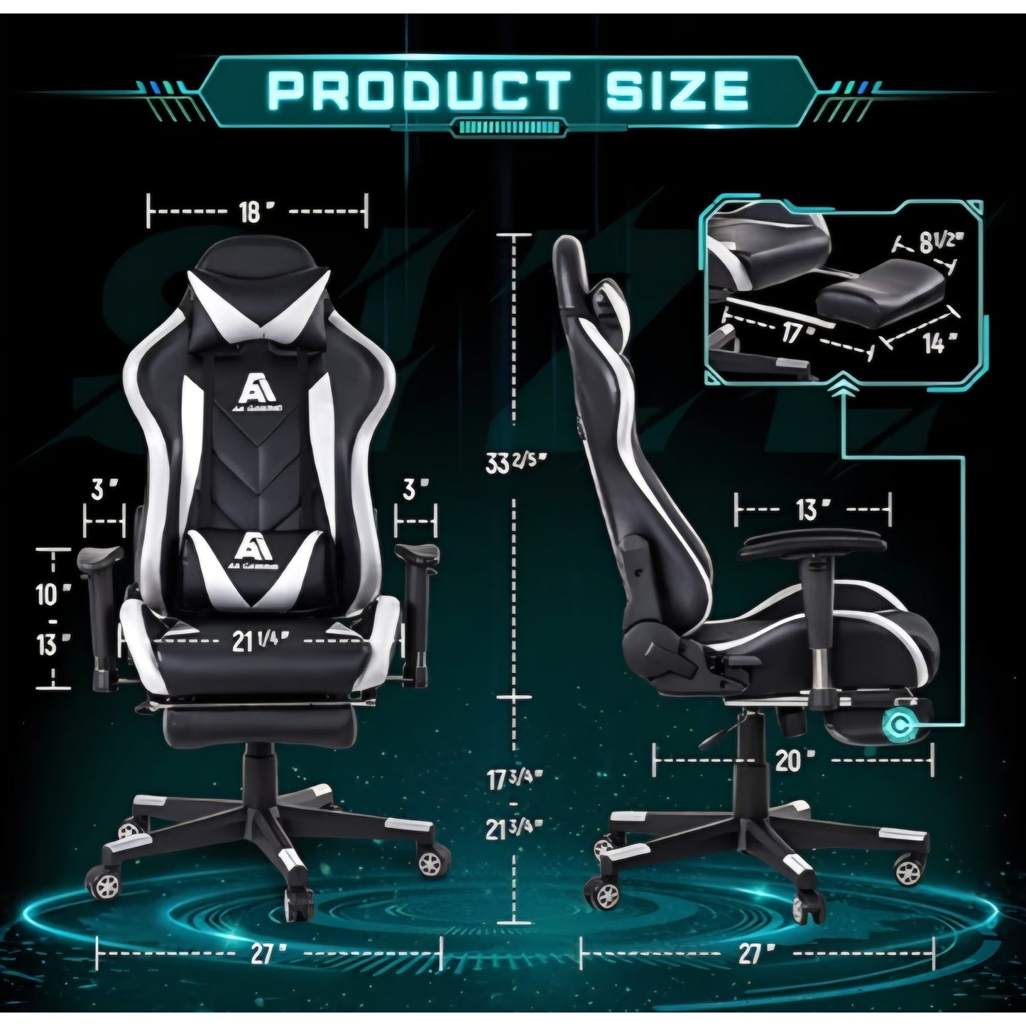 Gaming Chair High Back Ergonomic Computer Racing Chair Adjustable Office Chair
