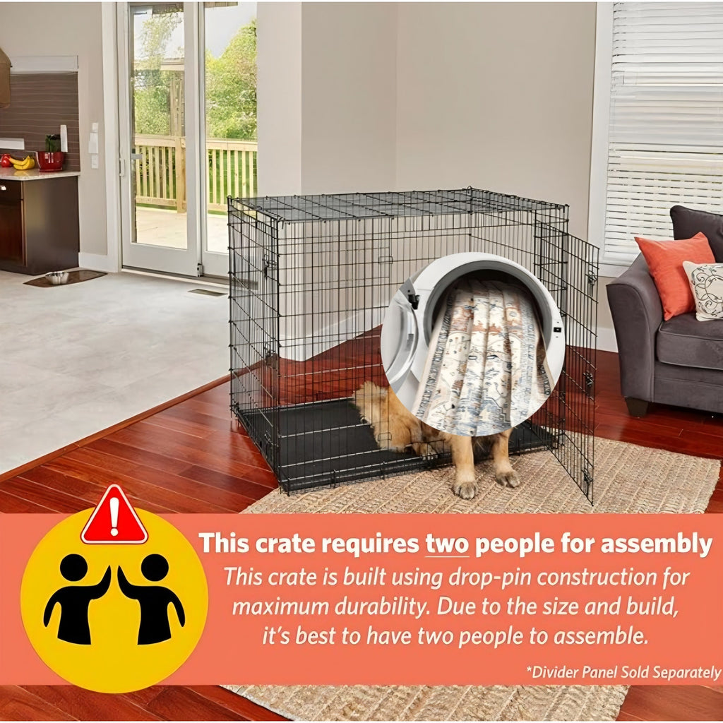 MidWest Homes for Pets Solutions Series XXL Double Door 54-Inch Dog Crate for the Largest Breeds,