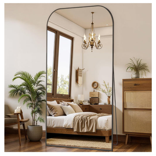 Full Length Mirror with Stand 76"x34" Floor Mirror Freestanding, Arched