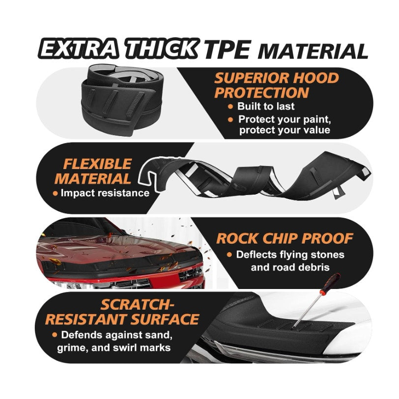 TripleAliners Hood Bug Deflector Protector for 2014-15 Chevy Silverado 1500 Hood Protector