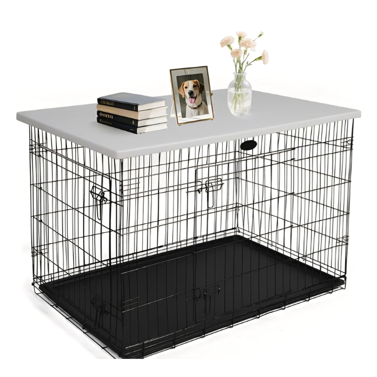 Rockever 44 Inch Dog Crate Topper Countertop for 42 Inch Dog Cage, Dog Crate Cover
