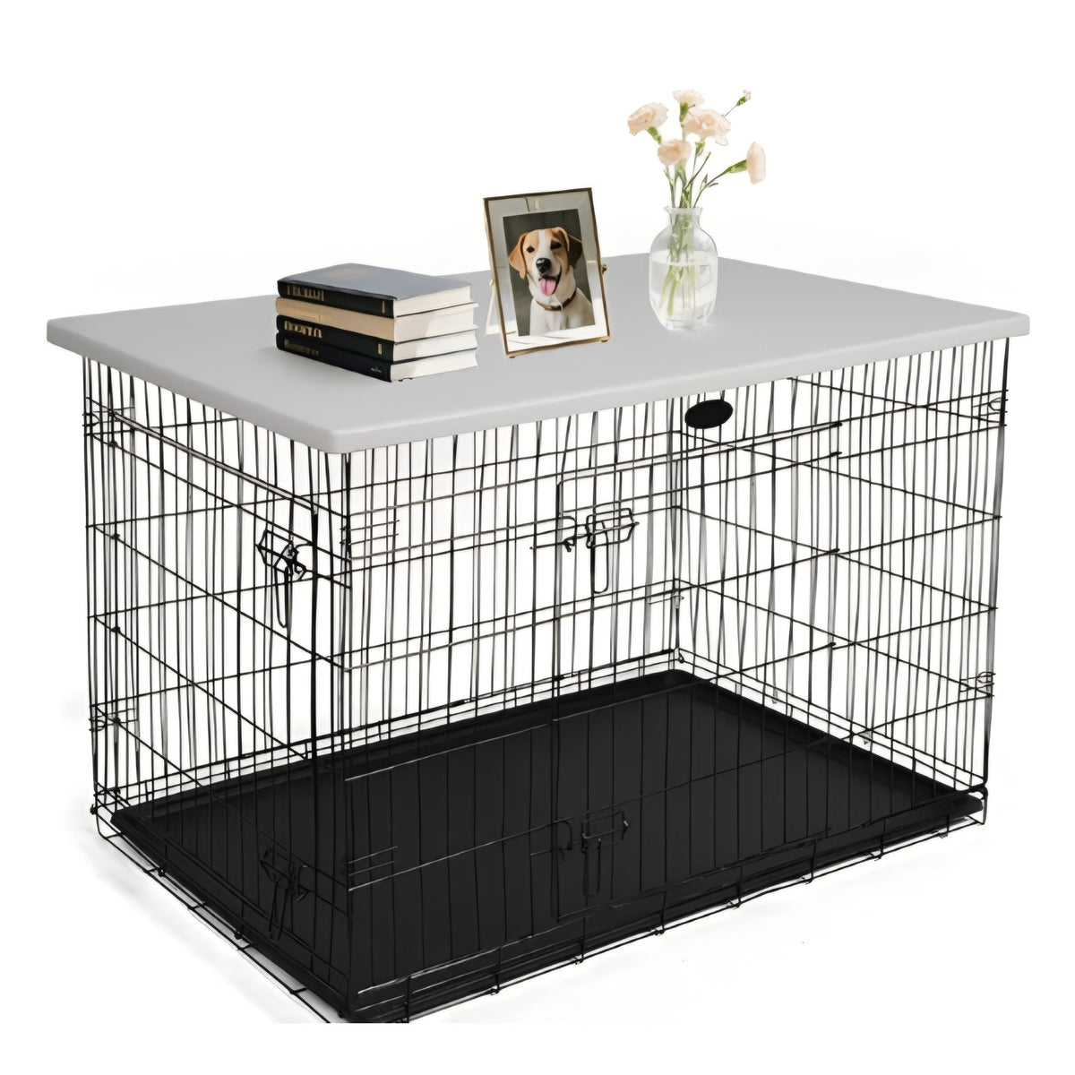 Rockever 44 Inch Dog Crate Topper Countertop for 42 Inch Dog Cage, Dog Crate Cover