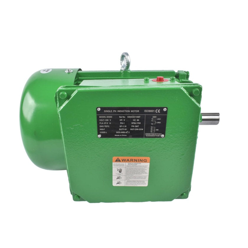 5 HP Farm Duty Cast Iron Electric Motor, 230V Single Phase, 1725 RPM, 184T Frame