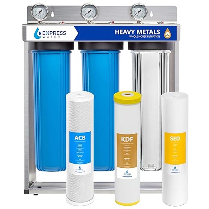 Express Water Whole House Water Filter System, HEAVY METAL, 3 Stg, Targets Lead, Arsenic, Chromium