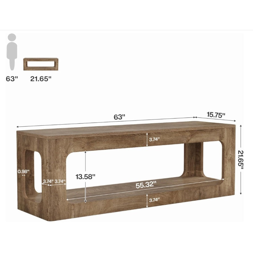 Tribesigns 63-Inch TV Stand, Farmhouse Entertainment Center for 55/60/65/75-Inch TVs