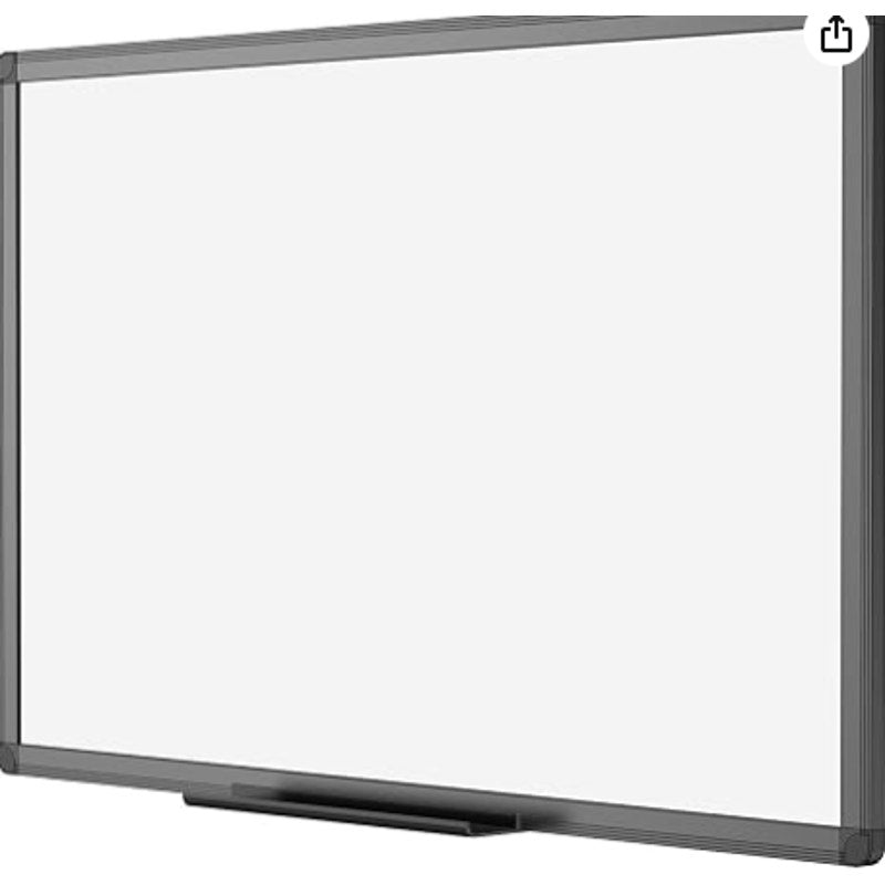 VIZ-PRO Magnetic Dry Erase Board, 48 x 36 Inches, Black Aluminium Frame