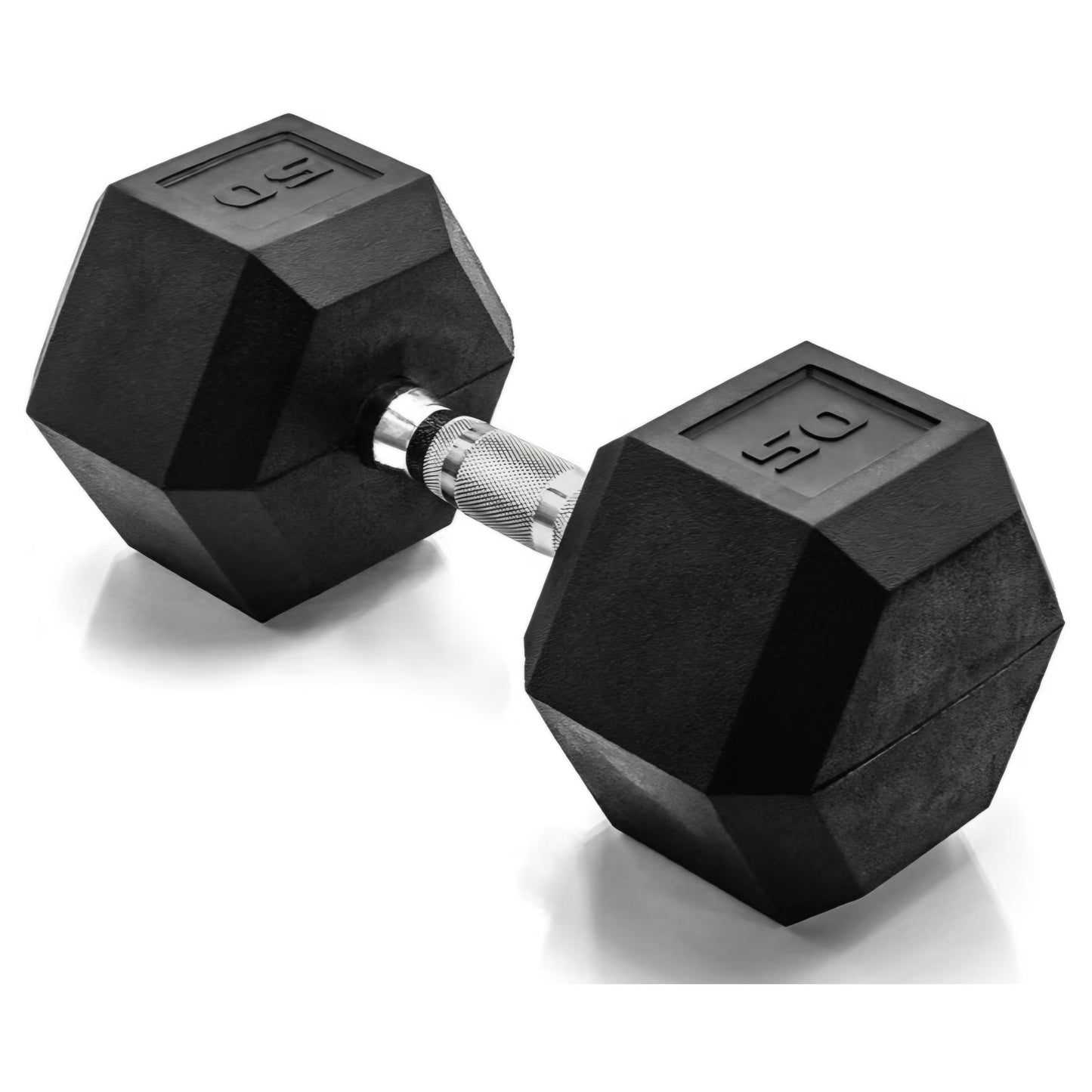SINGLE 50 LB CAP Rubber Coated Dumbbell Weights, Free Weights for Home Gym Strength Training