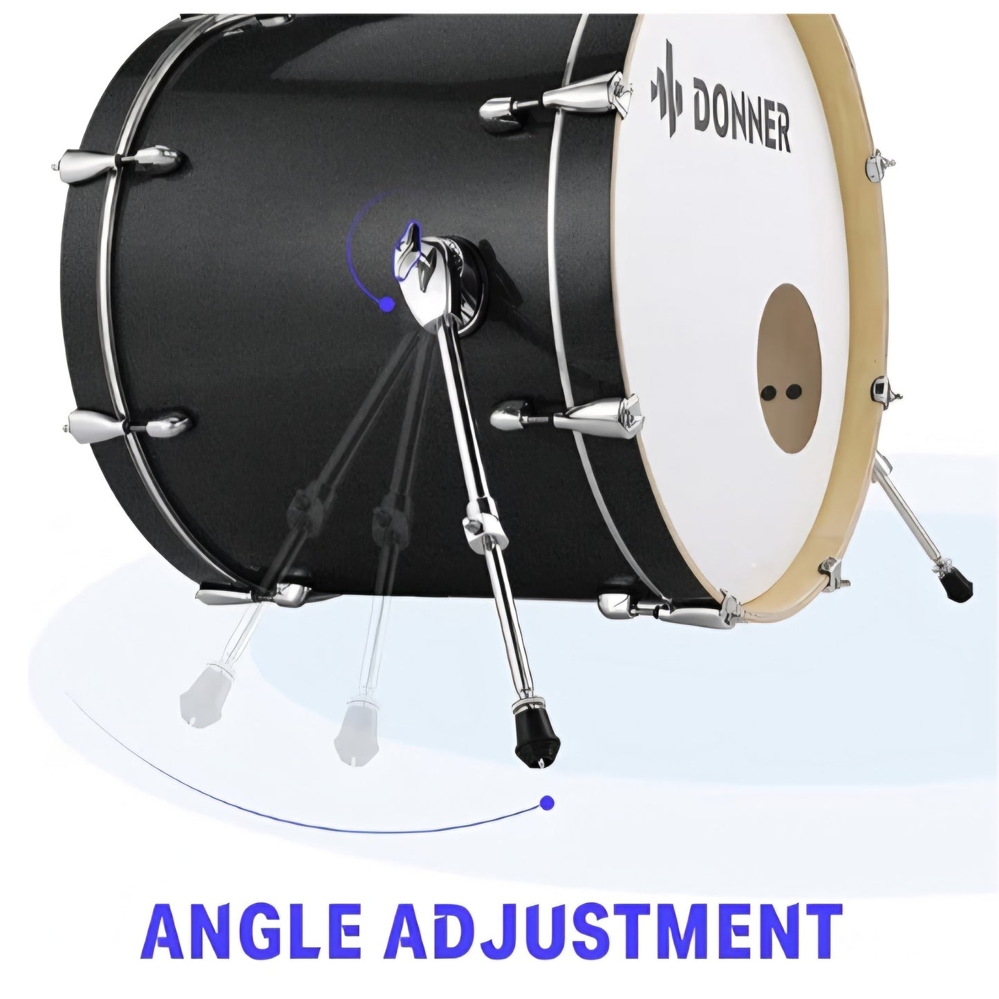 Donner Drum Set Adult with Practice Mute Pad,5-Piece 22 inch Full Size Acoustic Drum Kit, Black