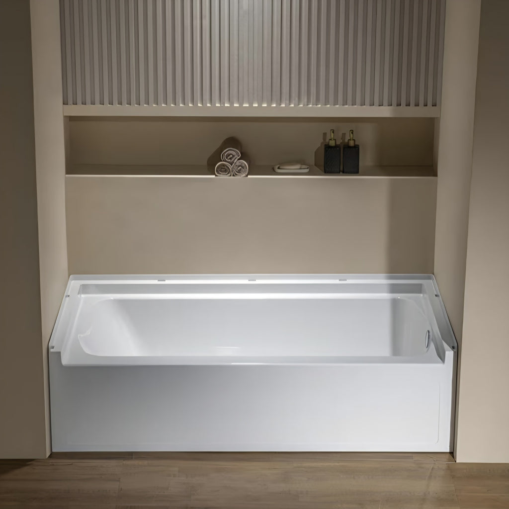 60” x 32” Alcove Soaking Bathtub in white with Right-Hand Drain Hole – Tub Only