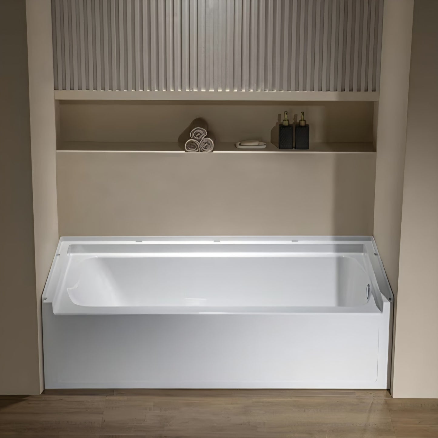 60” x 32” Alcove Soaking Bathtub in white with Right-Hand Drain Hole – Tub Only