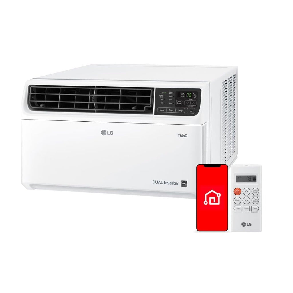 LG 8,000 BTU Dual Inverter Smart Window Air Conditioner, 115V, Cools 340 Sq. Ft. for Bedroom