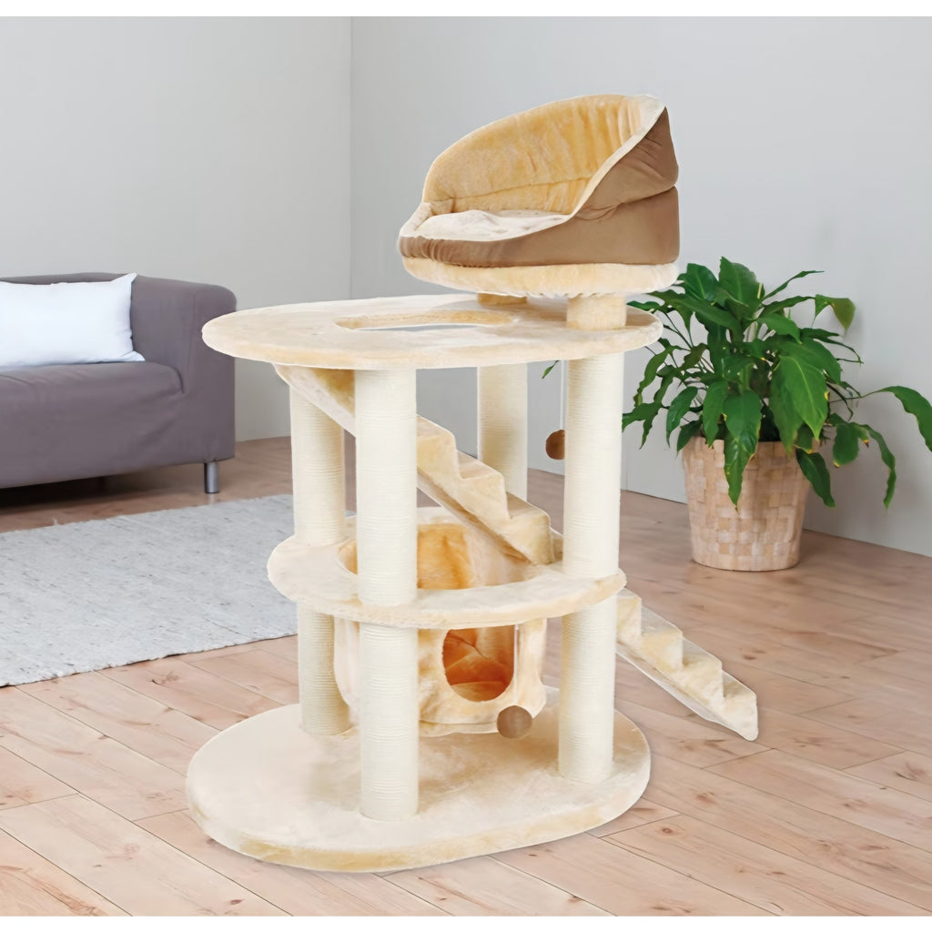 Senior Cat Tower with Scratching Posts, Hammock, Stairs