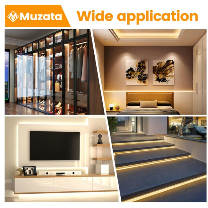 10Pack 3.3FT Wider Silver LED Strip Channel with Milky Diffuser U102 18x8.5mm Wide LED Channel
