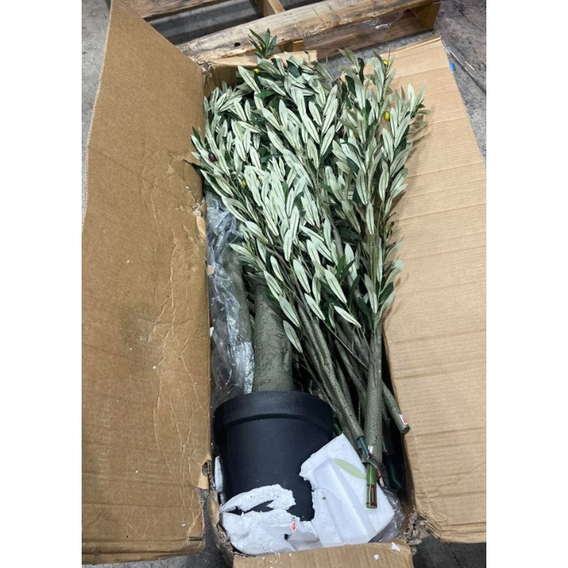Artificial 10FT Olive Tree Indoor, Tall Faux Olive Tree with White Planter