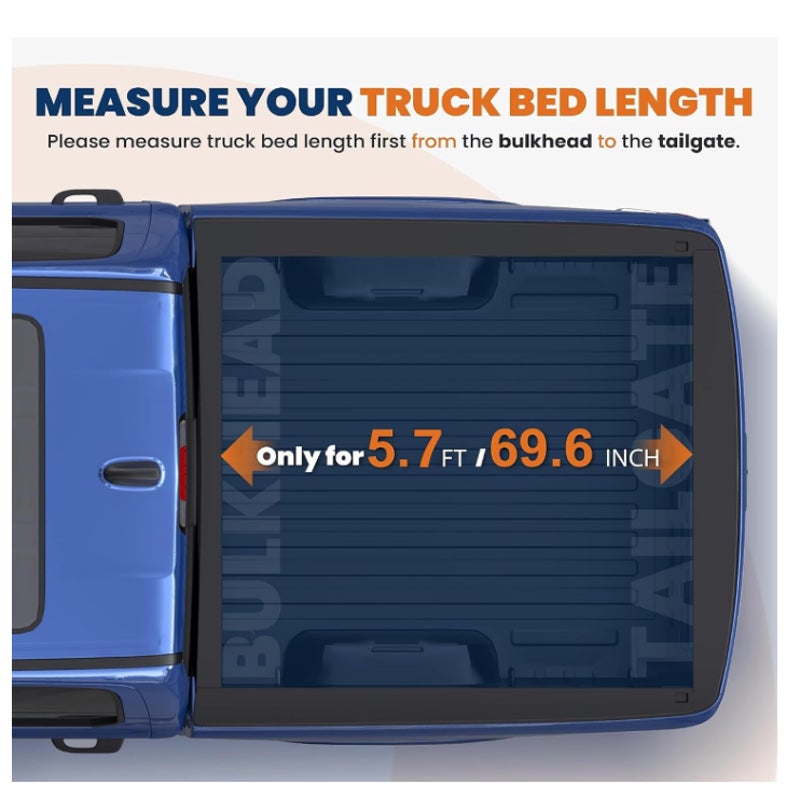 5.7FT Hard Tri-Fold Truck Bed Tonneau Cover Compatible for 2009-2026 Dodge Ram 1500