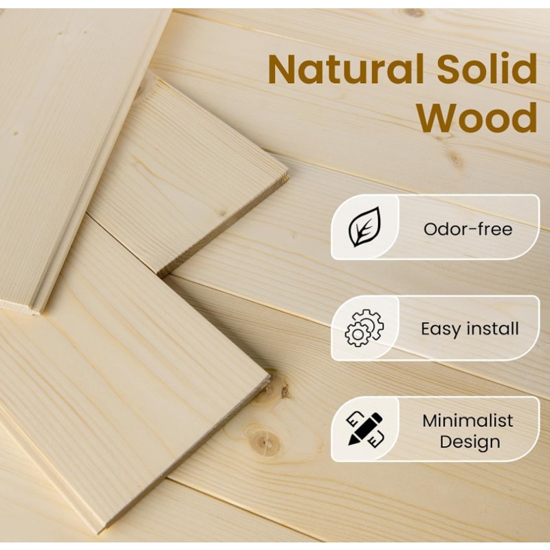 SmartStandard 60in x 84in Sliding Barn Wood Door, Natural, Fit 10FT Rail Pre-Drilled Ready