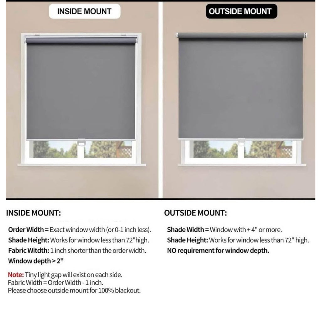 Blackout Roller Shades Blinds Cordless for Windows Pull Down Room Darkening Door Blinds with Thermal
