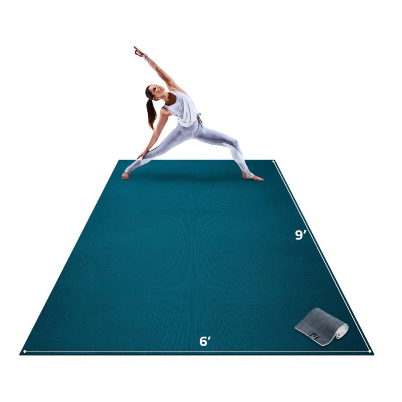 Gorilla Mats Extra Large Yoga Mat - 9x6/12x6/15x6 ft - 8mm Exercise Mat Extra Thick