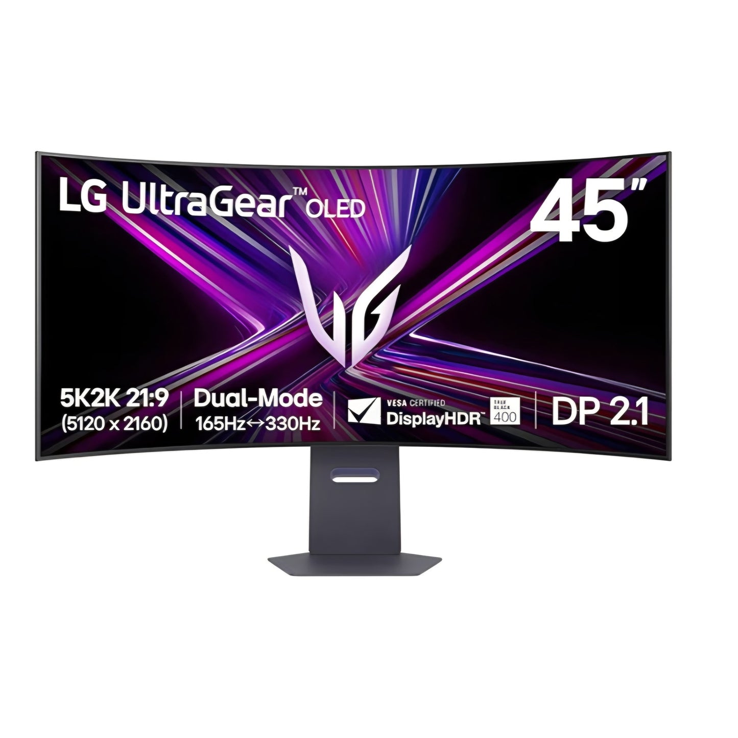 Monitor, LG 45GX950A-B 45-inch Ultragear 5K2K WUHD (5120 x 2160) OLED Curved Gaming Monitor