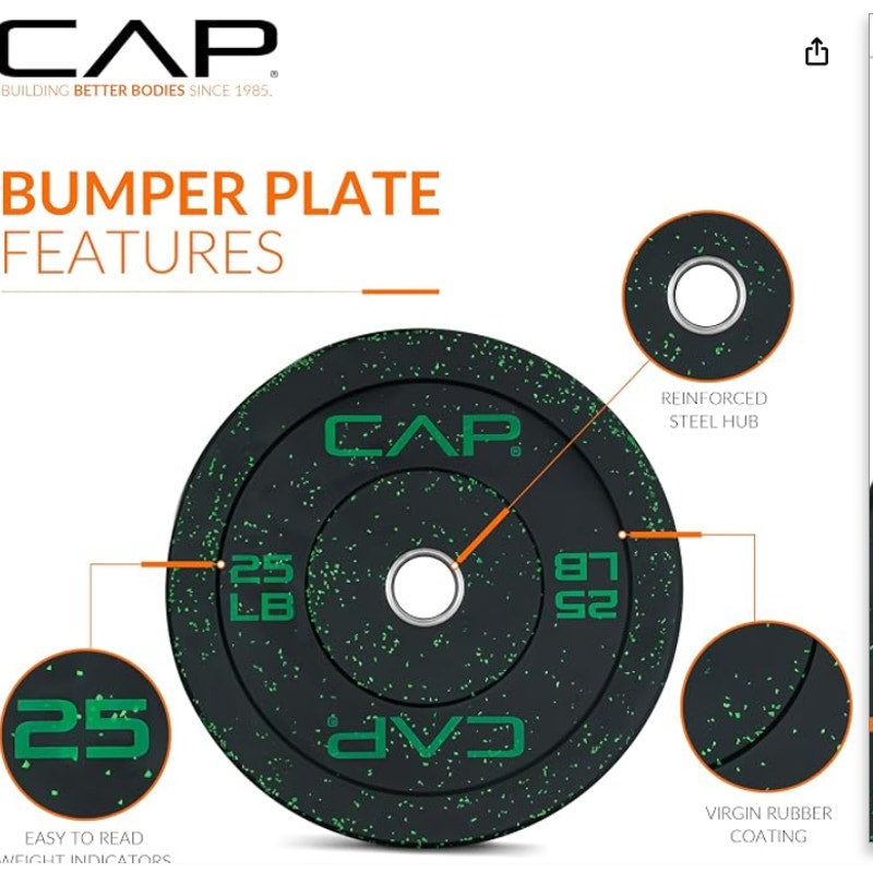 25 Lb CAP Barbell Rubber Olympic Bumper Plate
