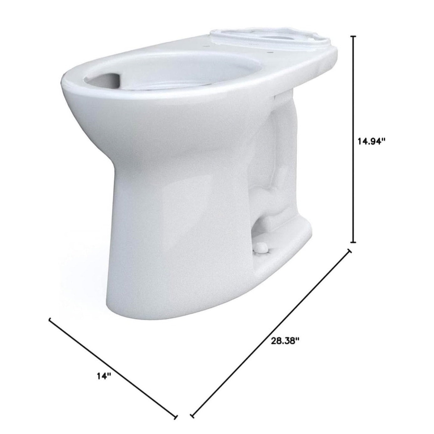TOTO Drake Elongated TORNADO FLUSH Toilet Bowl with CEFIONTECT, Cotton White