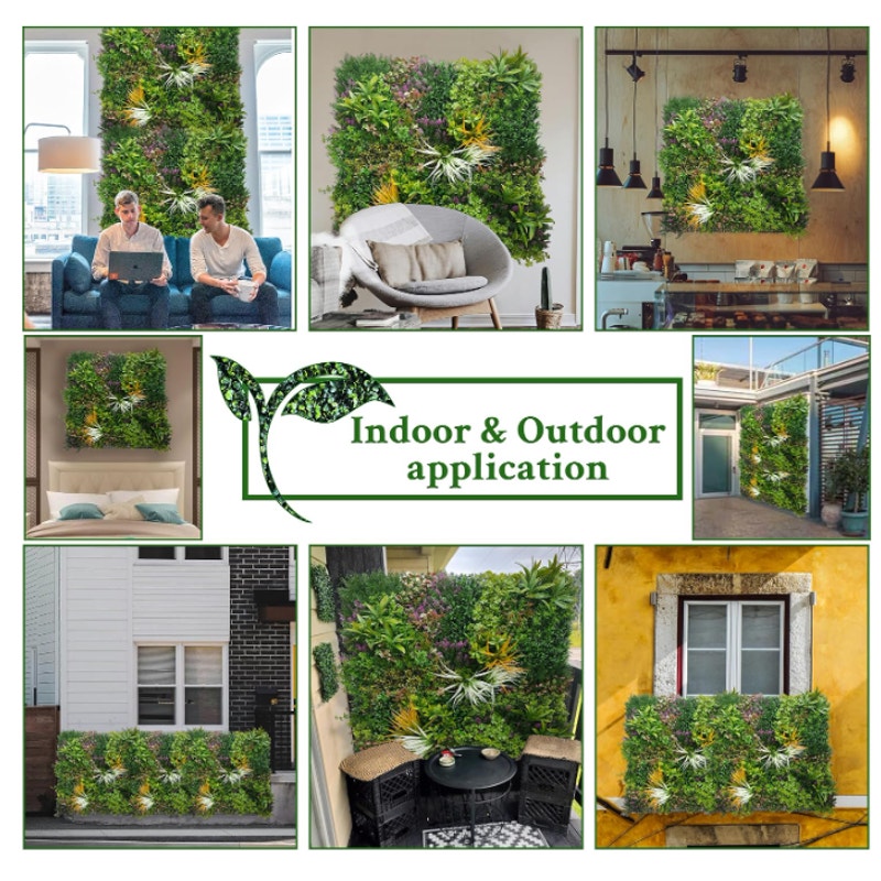 ODTORY Artificial Greenery Grass Wall Panels: 68'' x 120''(56.7 SQFT) UV-Anti, Faux Ivy Privacy