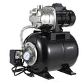 1 HP Shallow Well Jet Pump with 5-Gallon Pressure Tank – Stainless Steel, 130ft Lift, 20ft Suction