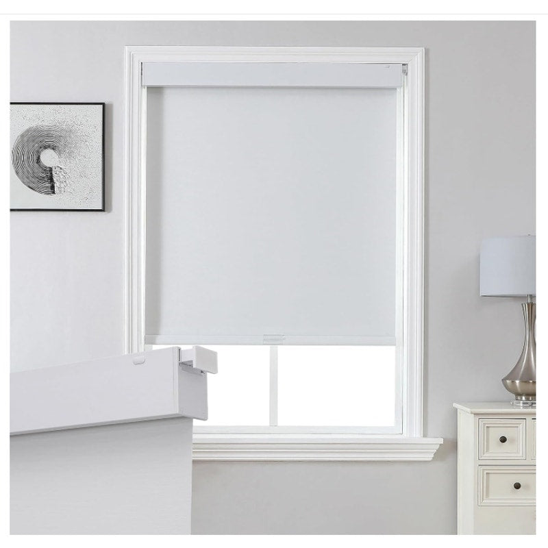 Joydeco No Drill Blackout Shades, Free-Stop Cordless Roller Shades (White, 70" W x 75" H)