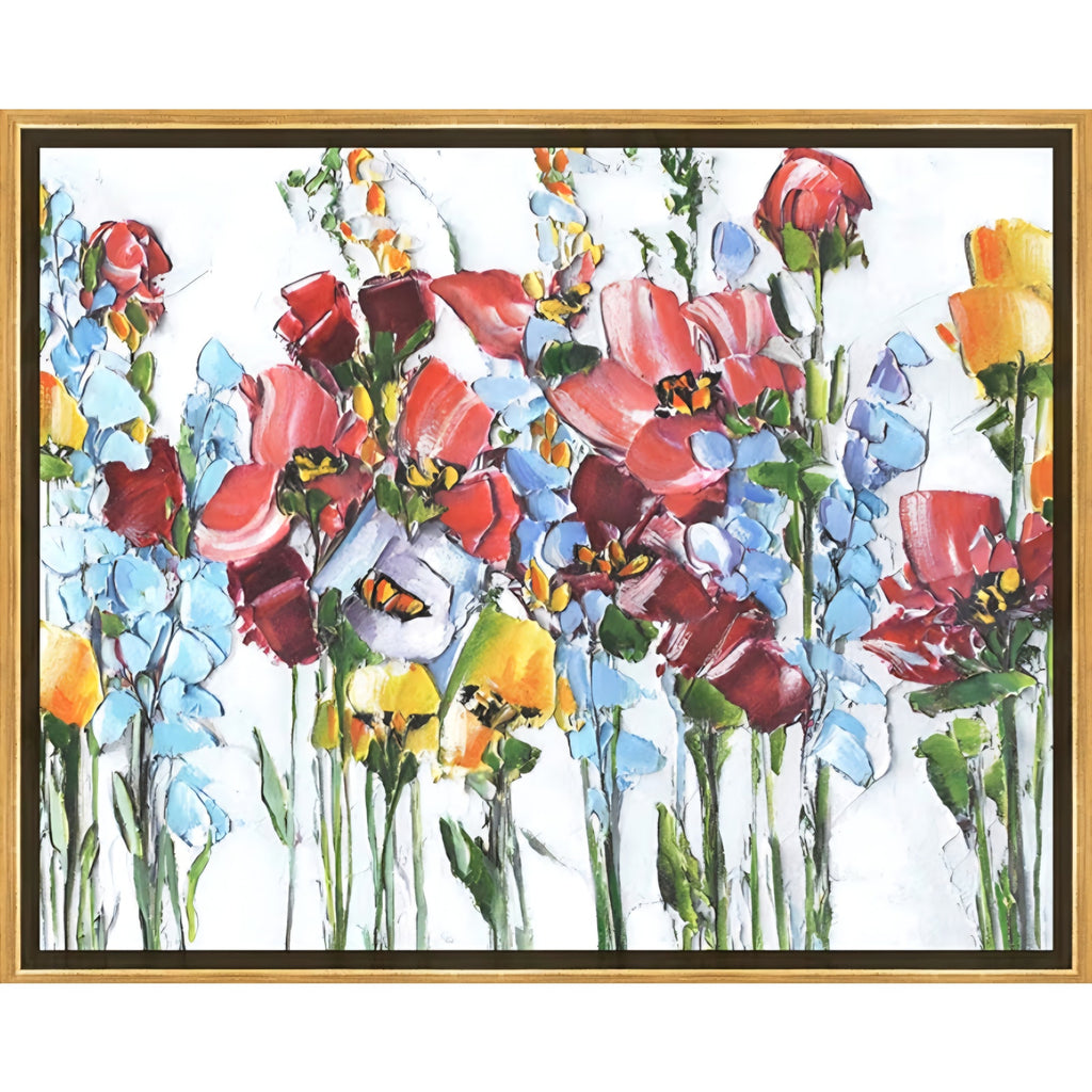 Art Remedy Follow Your Heart Canvas Bright Colorful Abstract Wall Art, Gold Frame, 45" x 36