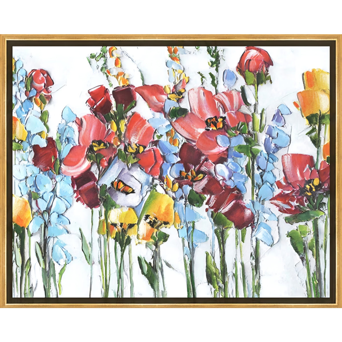 Art Remedy Follow Your Heart Canvas Bright Colorful Abstract Wall Art, Gold Frame, 45" x 36