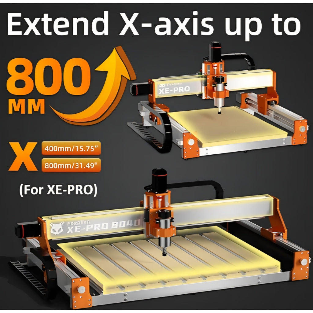 FoxAlien CNC XE-PRO 8040 X-axis Extension Kit with Upgraded Hybrid Spoilboard Worktable