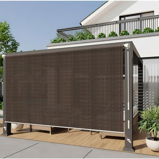 HENG FENG Outdoor Roller Shade 6'(W) x6'(H) Cordless Exterior Roller Shade Patio Shades Roll up Outdoor Blinds for Patio Porch Gazebo Pergola,Mocha