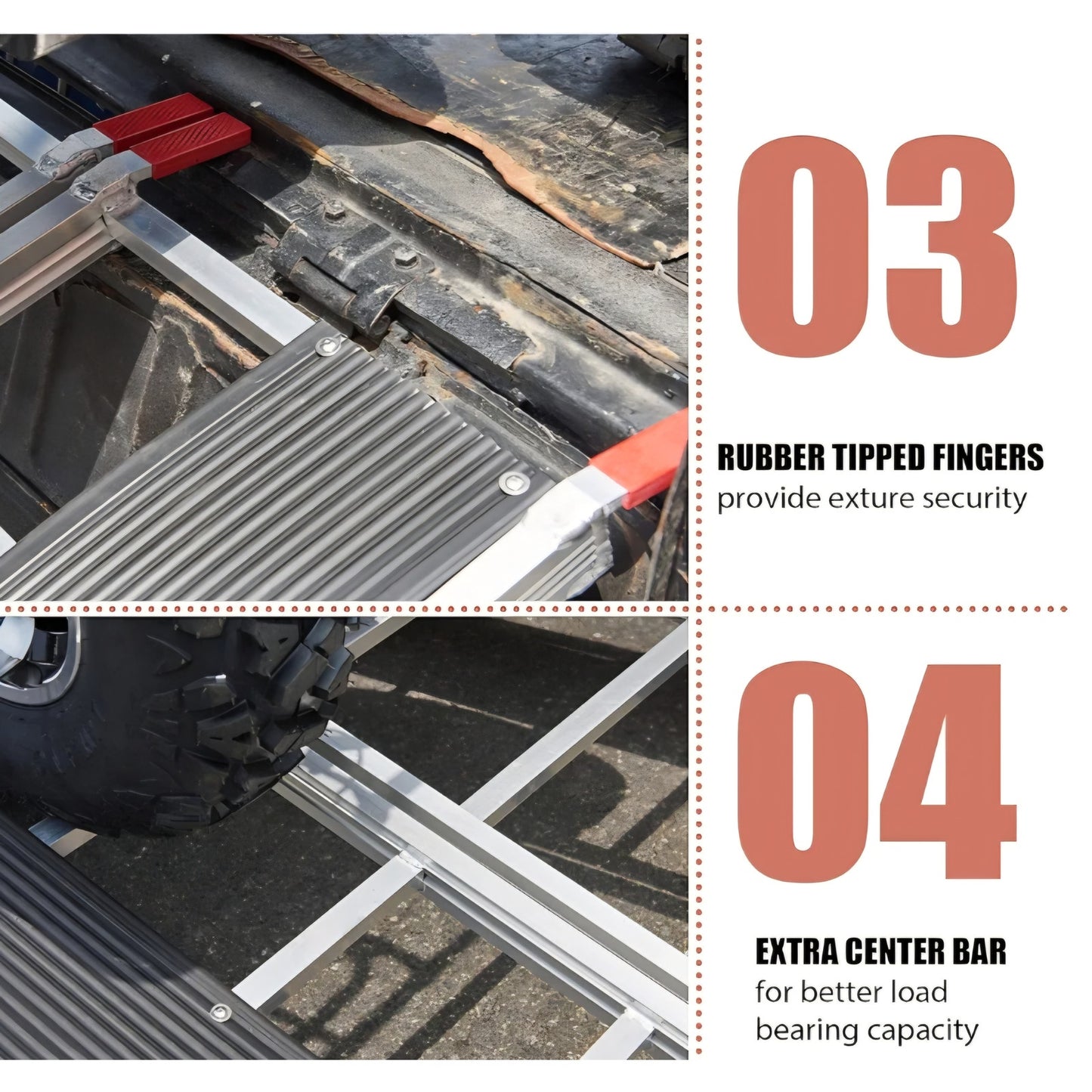 LEMNISCATE Snowmobile Ramp,85" L*54" W Extra-Wide Aluminum Loading Ramps,1500lbs Tri-fold ATV