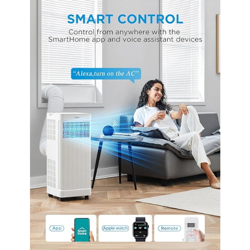 Midea 8,500 BTU ASHRAE Portable Air Conditioner, Cools up to 150 Sq. Ft. 5,000 BTU SACC Portable AC