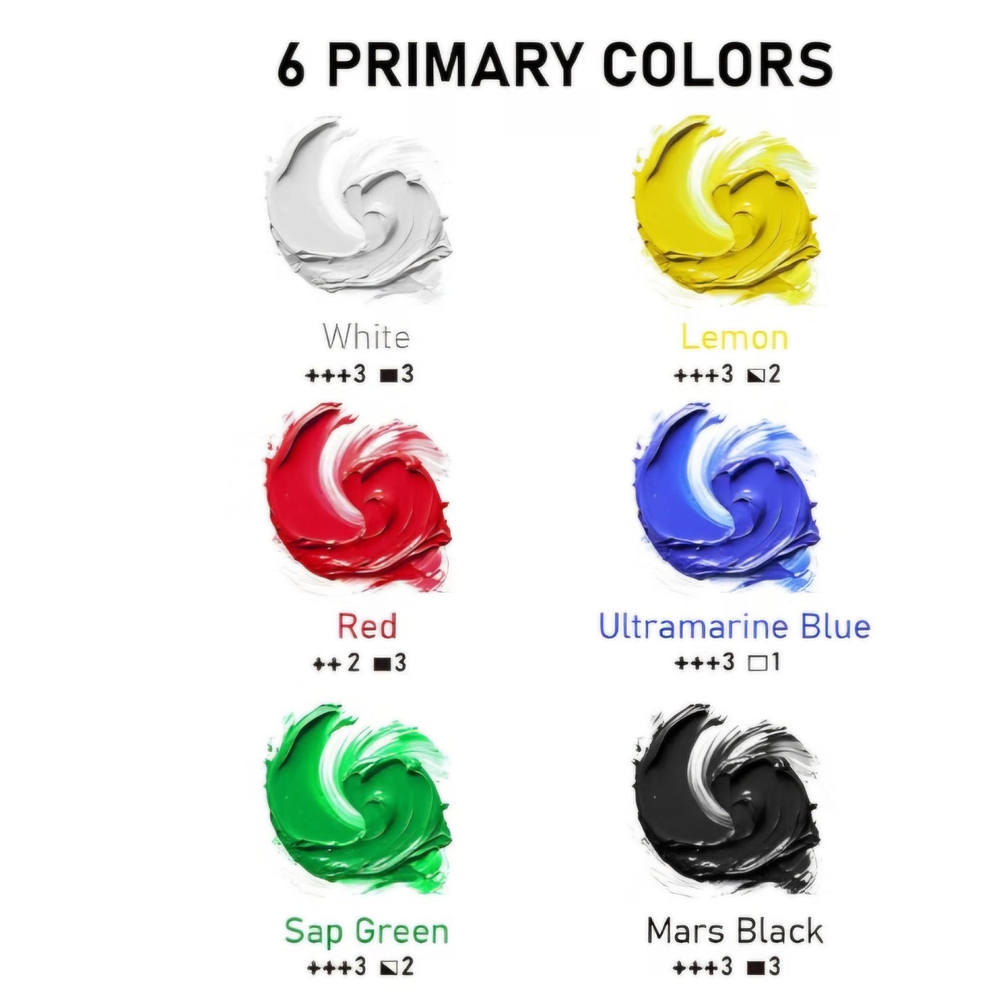 6 Colors Large Bulk Acrylic Paint Set 69oz/2040ml for Artists Rich Pigment Art Painting Supplies