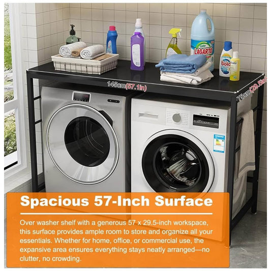 Washer Dryer Countertop with Side Bars, 57.1" W x 27.5" D Laundry Countertop Over Washer and Dryer S