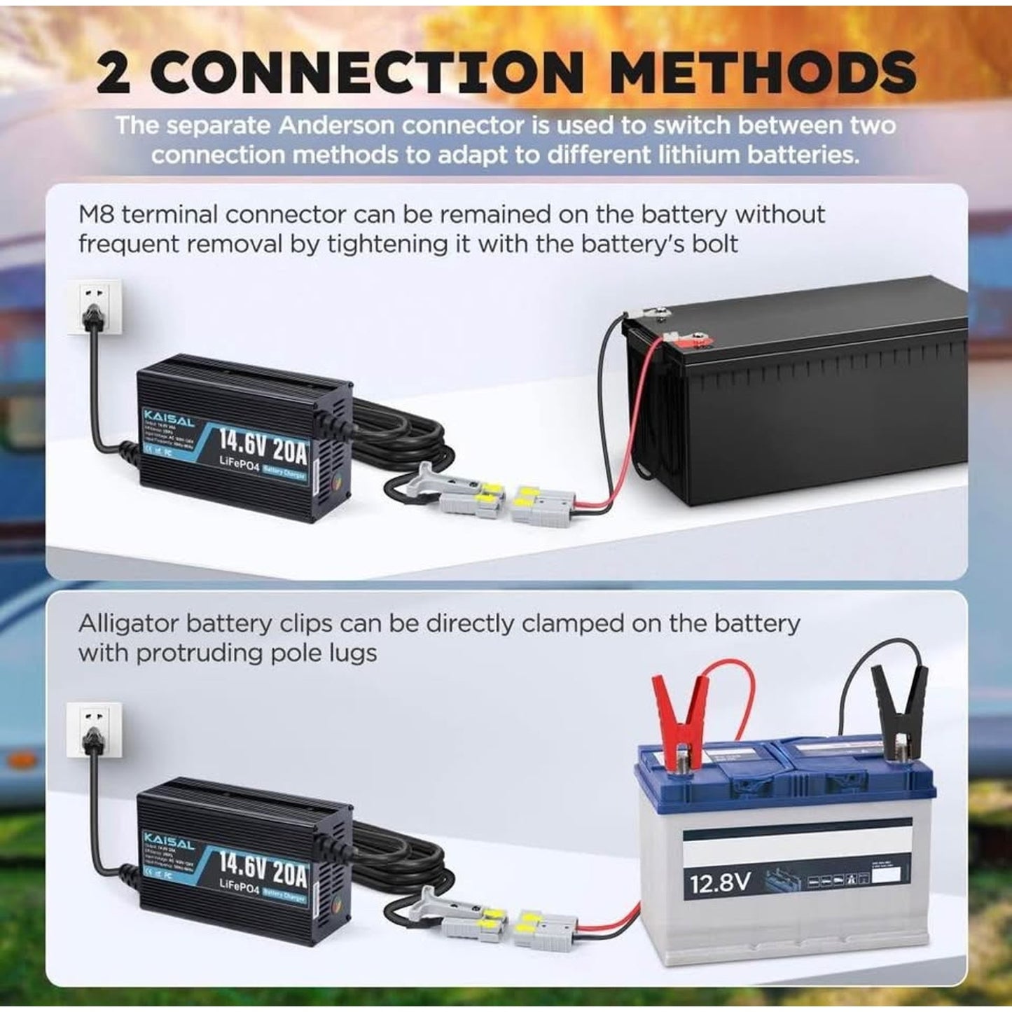 12V 20A Lithium Battery Charger 14.6V LiFePO4 Battery Charger for 12.8V LiFePO4 Lithium