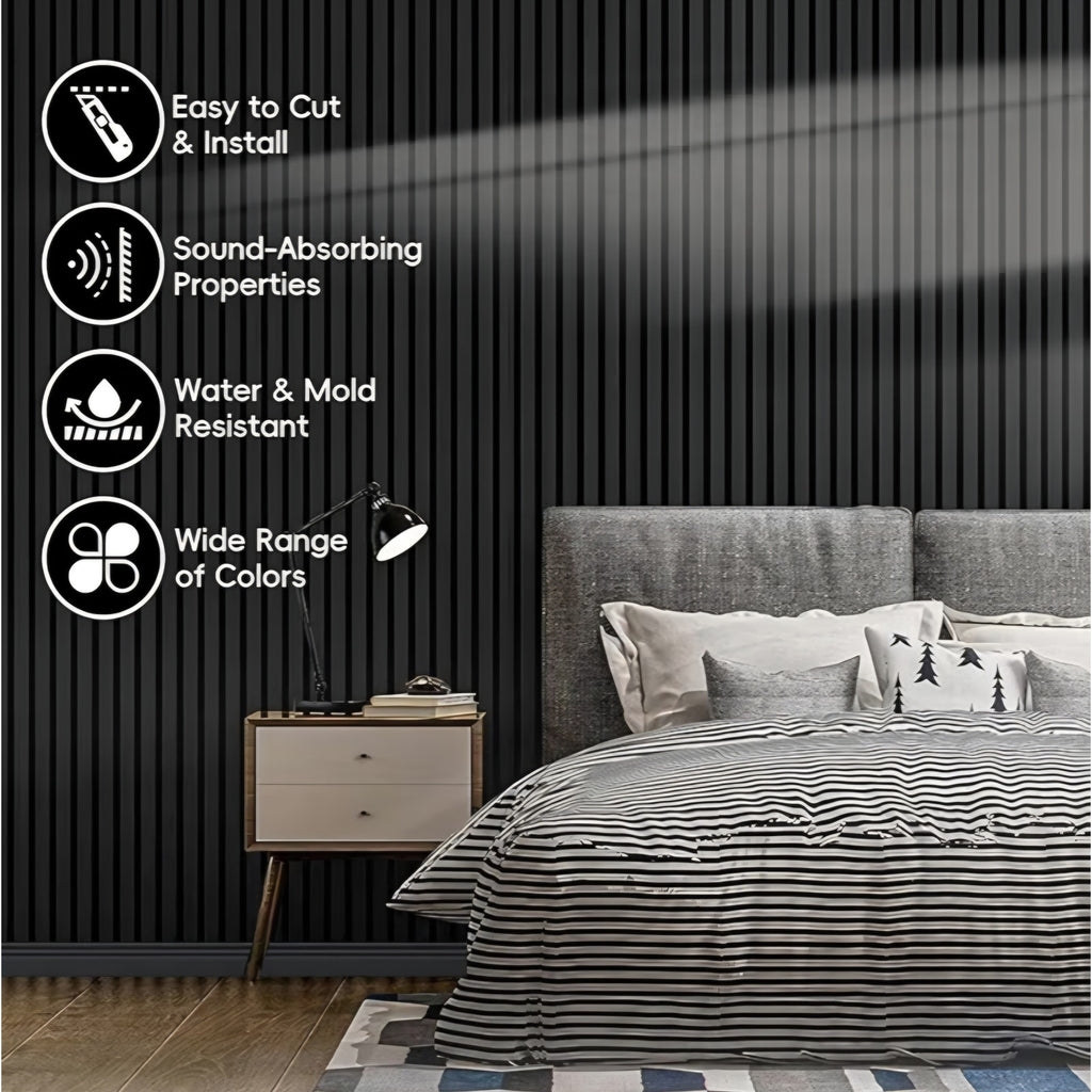 Wood Panels for Wall 94.5" × 7.87" Acoustic Soundproof Wall Slat Panels,