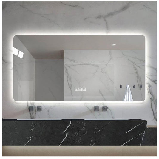 28 * 60in LED Bathroom Mirror, Corrosion-Resistant, Three-Color dimmable, Backlit Mirror with one-To