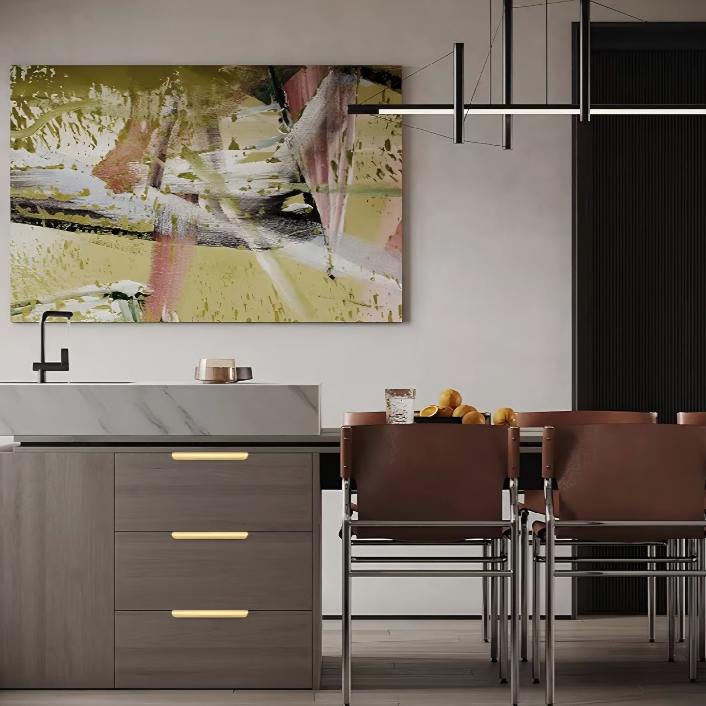 Brushed Brass Drawer Handles Edge Hardware for Kitchen Cupboard Gold