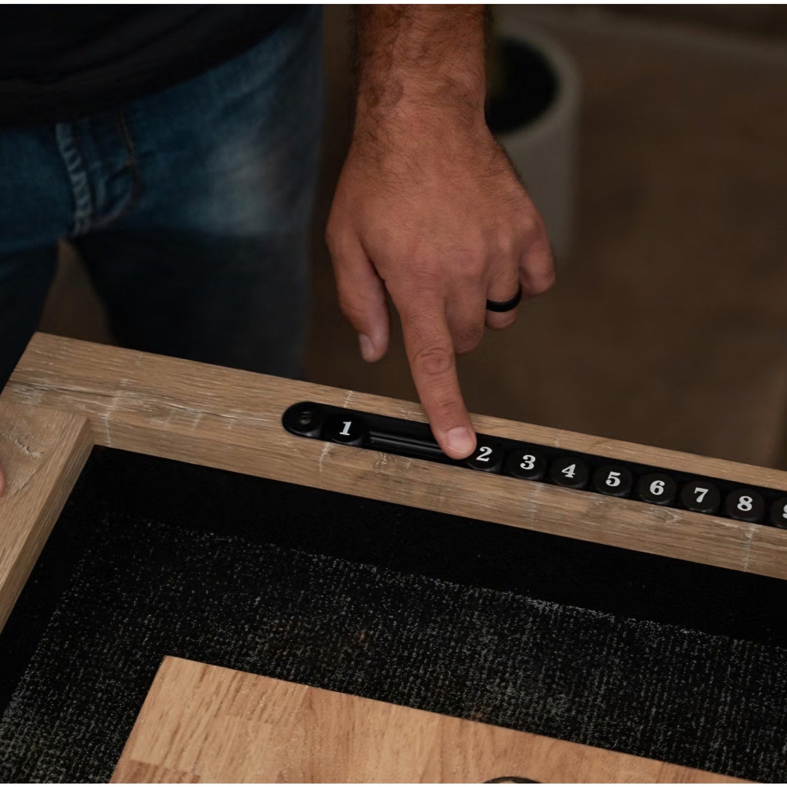American Legend LED Shuffleboard with Buffet Top - Modern Style - Light Up LED Rails
