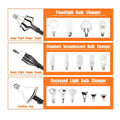 26FT Reach Light Bulb Changer for High Ceilings, Light Bulb Changer with Baskets and suction