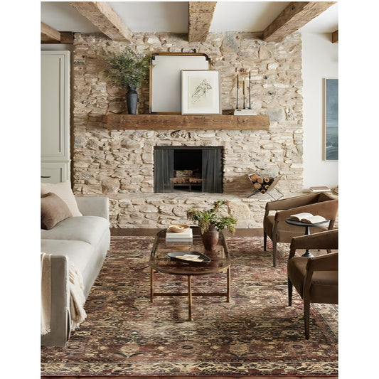 Loloi Magnolia Home by Joanna Gaines Banks Collection BAN-04 Brick/Ivory 7'-6" x 9'-6", .13"