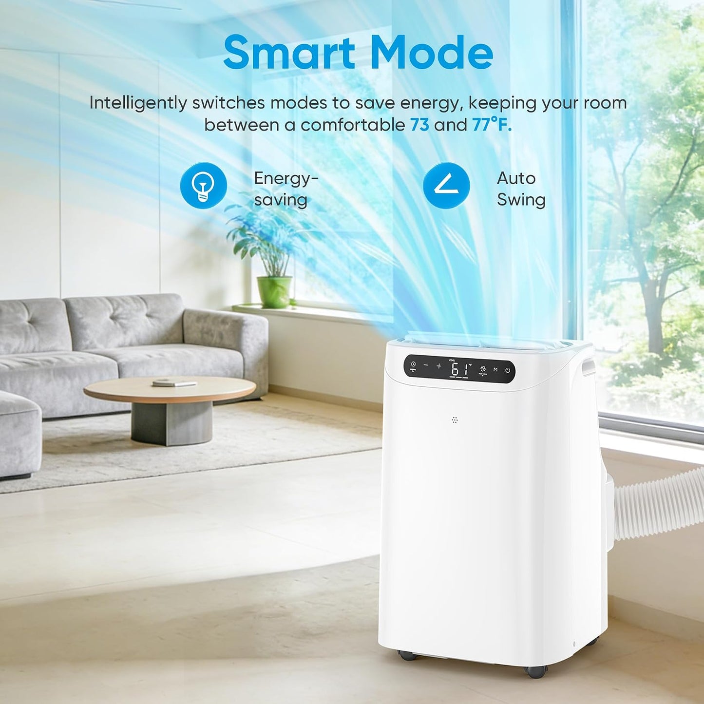 12000 BTU Portable Air Conditioners for Room Cooling up to 500 Sq Ft,  AC Unit with Dehumidifier Fan