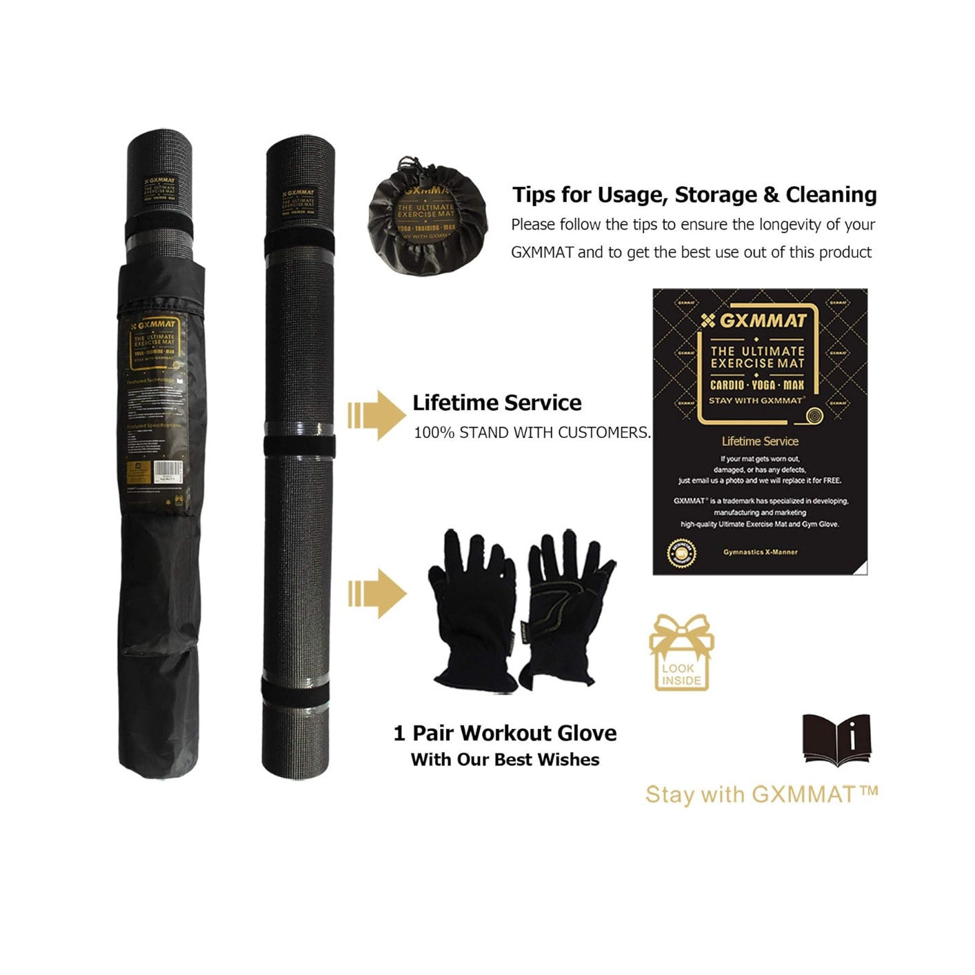 GXMMAT Large Yoga Mat 6’x6’ extra thick workout mat.