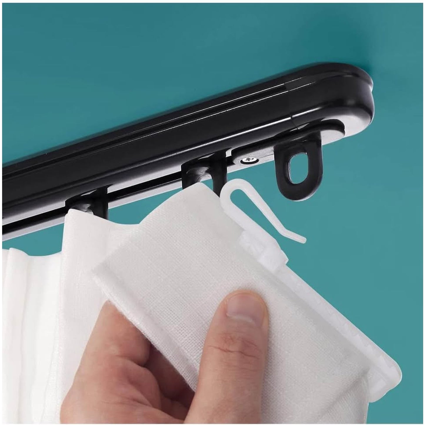 Retractable Ceiling Curtain Track, Measurement-Free Curtain Track 33.5''-59'',For Room Divider, Show
