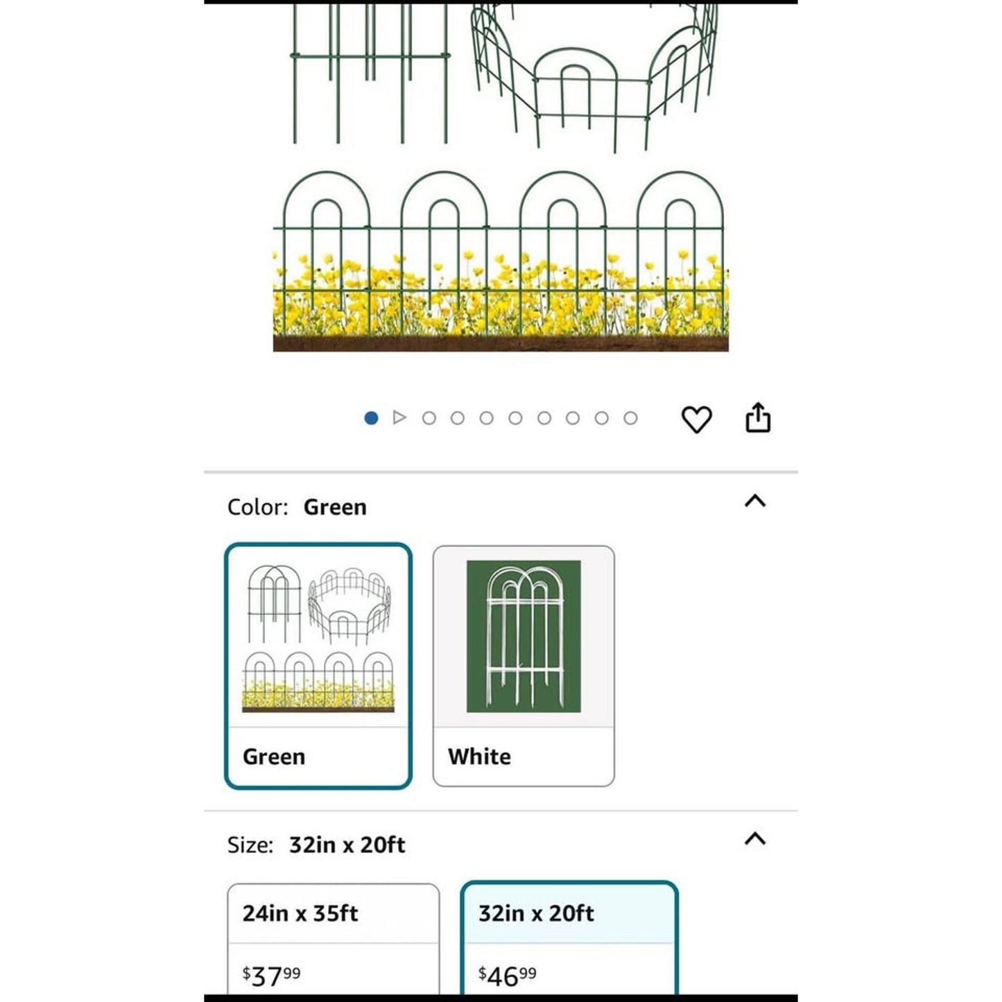 Amagabeli garden & home 32in(H)×20ft(L) Decorative Garden Fences and Borders for Dogs 14panels No Di