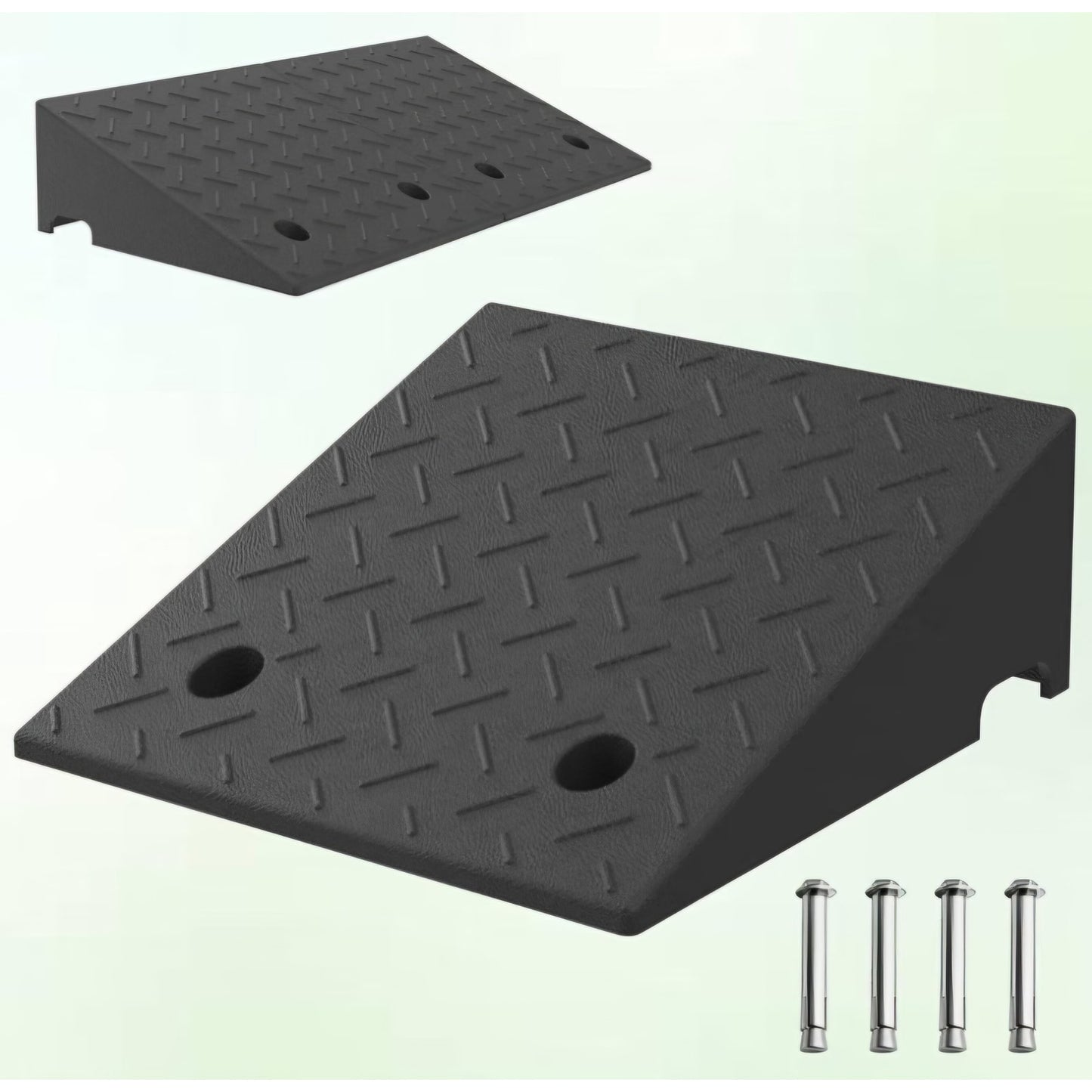 7.9 Inch Rise Rubber Ramp, Door Ramp with Non-Slip Surface