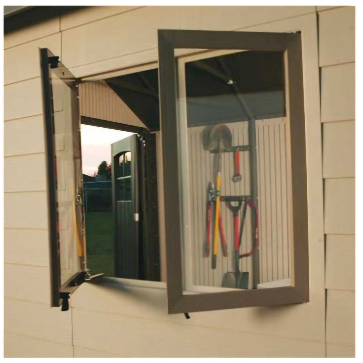 LIFETIME 6426 60 Inch Extension Kit for 11 Foot Sheds, 2 Windows Included, Desert Sand